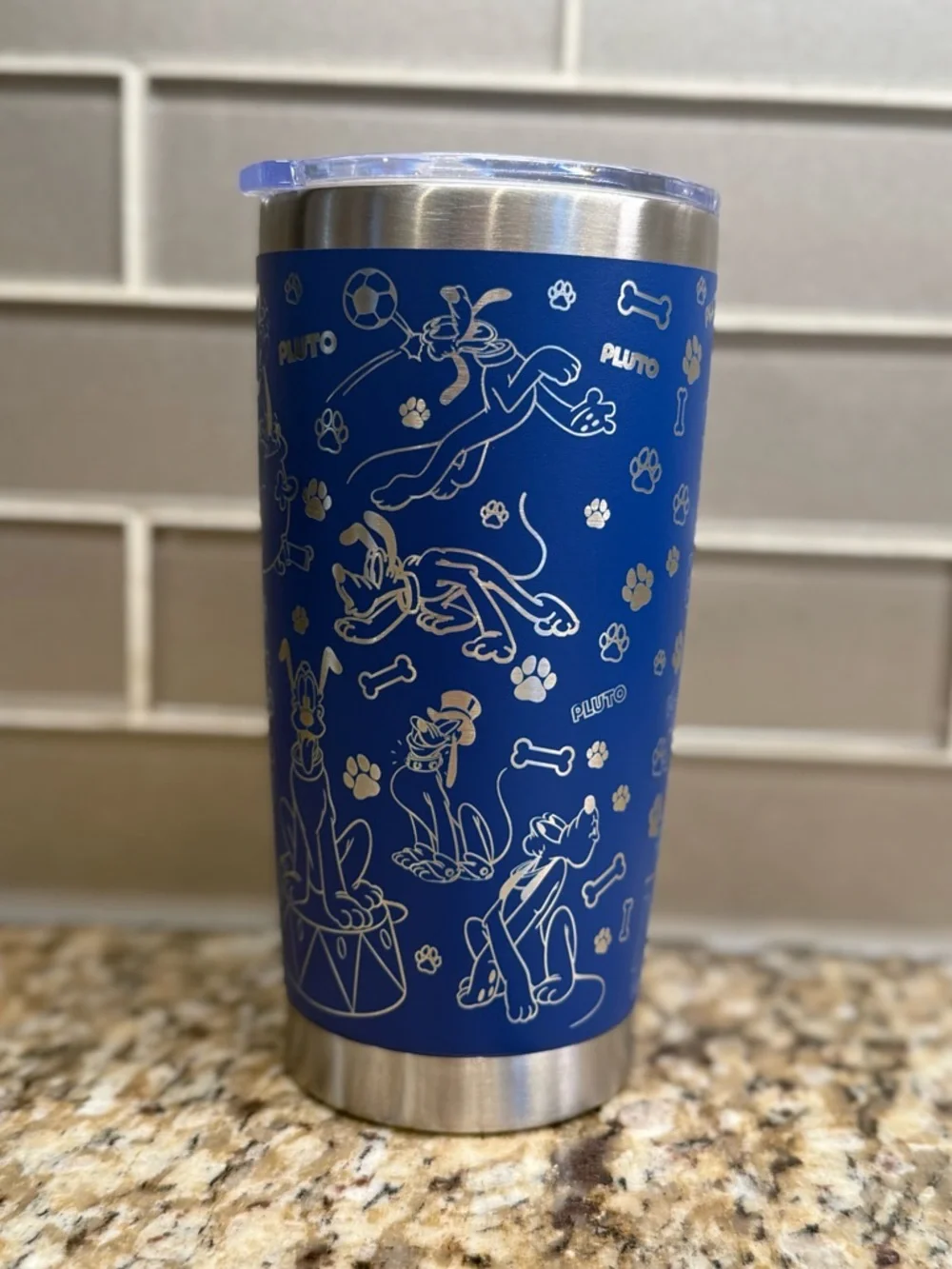 Disney blue laser-engraved Pluto-themed tumbler - Picture 3 of 8